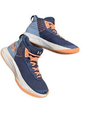 Under Armour Youth Utility Blue Orange Jet Basketball Shoes Sneakers Size 6